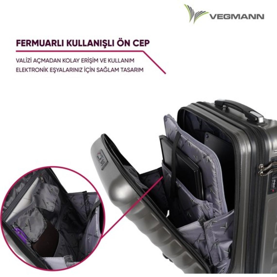 Vegmann Wave Laptop Bölmeli Antrasit Kabin Boy Valiz