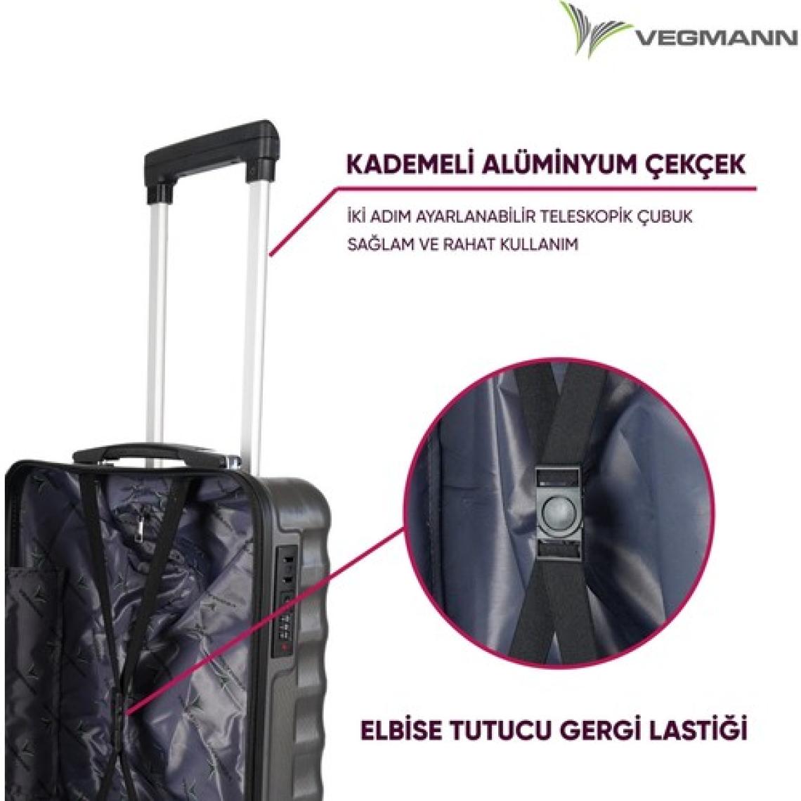Vegmann Wave Laptop Bölmeli Antrasit Kabin Boy Valiz