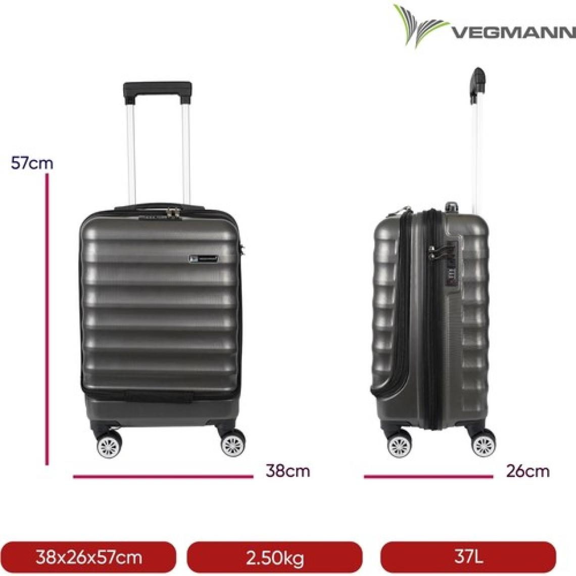 Vegmann Wave Laptop Bölmeli Antrasit Kabin Boy Valiz