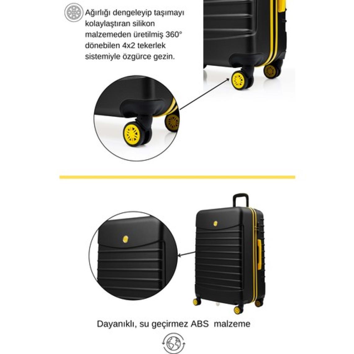 Orta Boy Valiz 4x2 Teker Siyah 1168