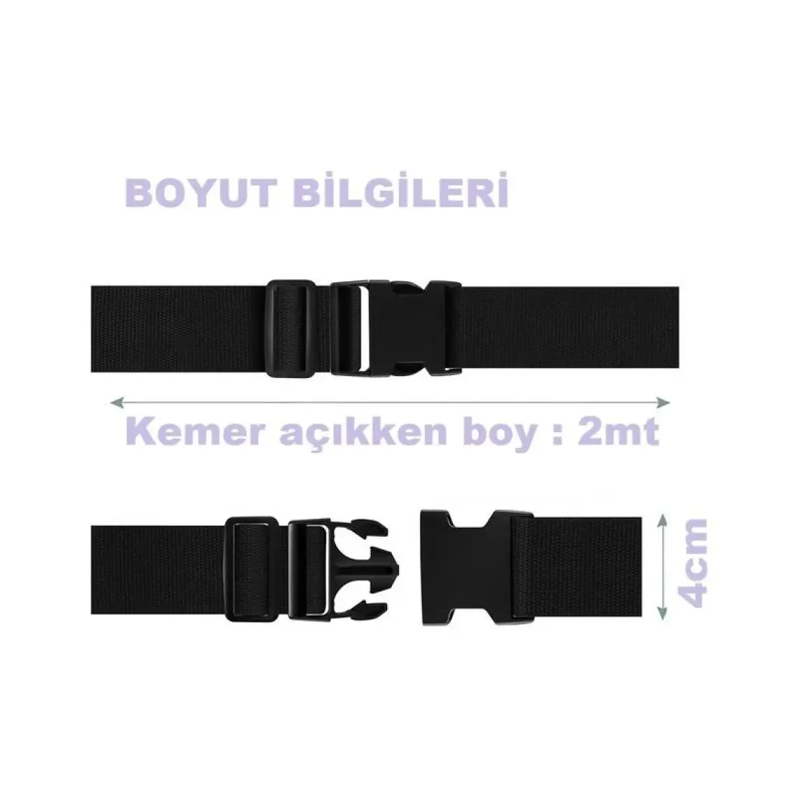 Tarix 4 Adet Siyah Valiz Kemeri + 2 Adet Kırmızı Valiz Etiketi