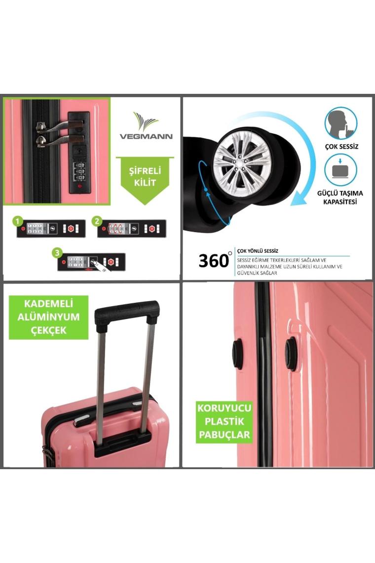 Vegmann Vela Pembe 3 Lü Valiz Seti