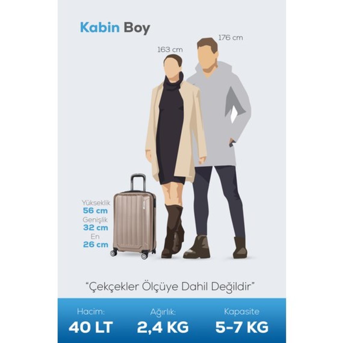 Polo&Sky Spring Model Gold Renk Kabin Boy Valiz Bavul