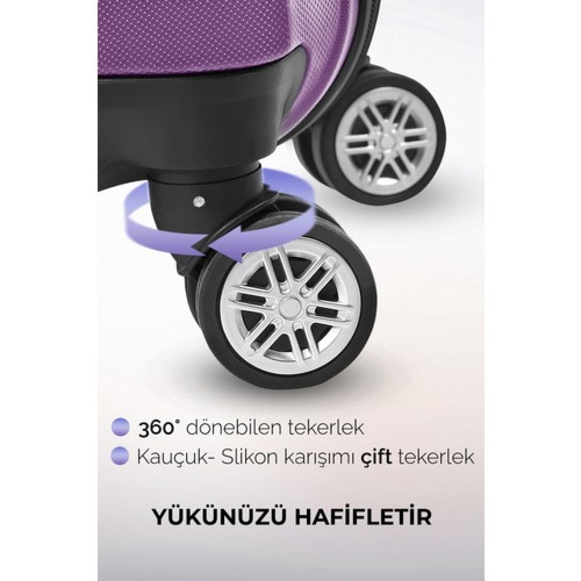 Polo&sky Elmas Model Mor Renk Orta Boy Valiz Bavul