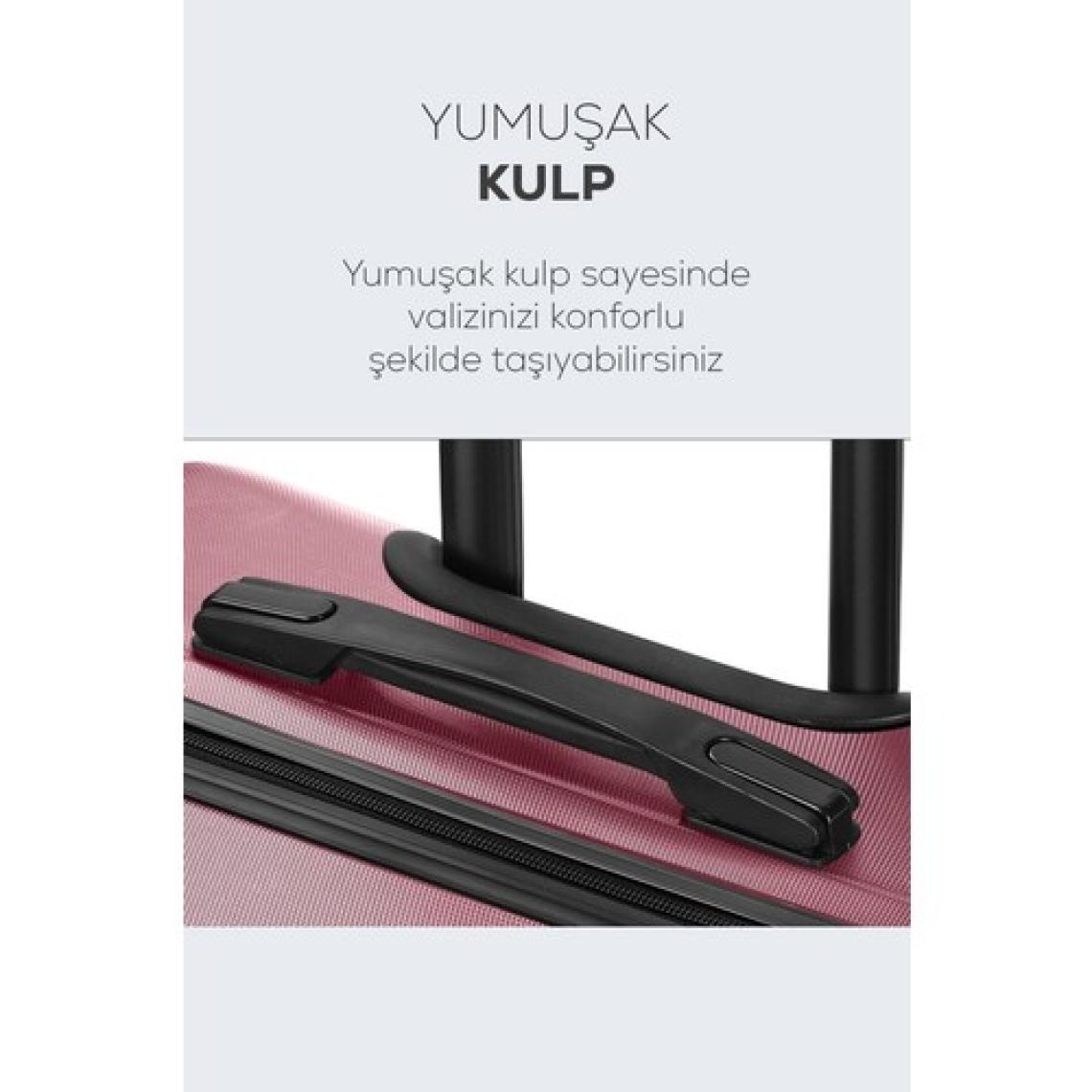 Polo&Sky Spring Model Gül Kurusu Renk 2'li Valiz Seti Kabin+Orta
