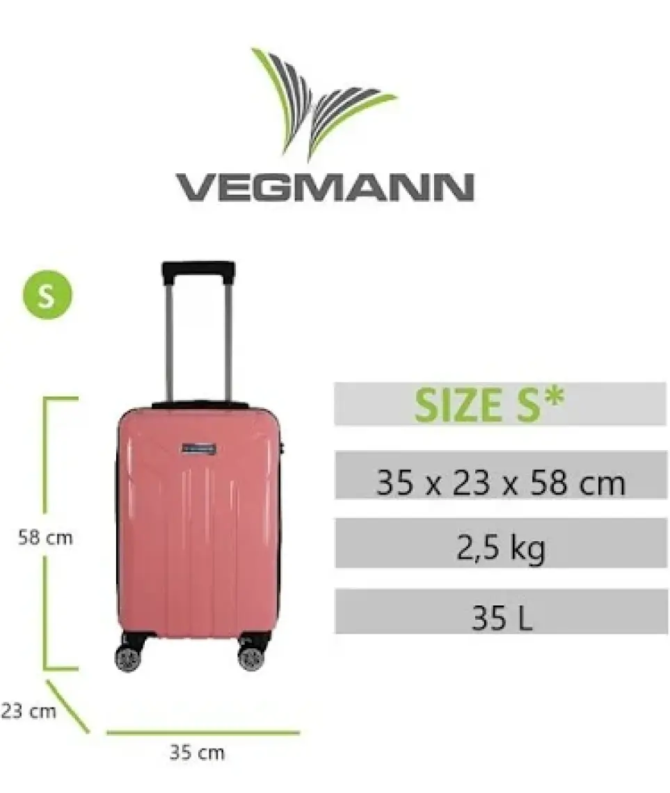 Vegmann Vela Siyah Kabin Boy Valiz