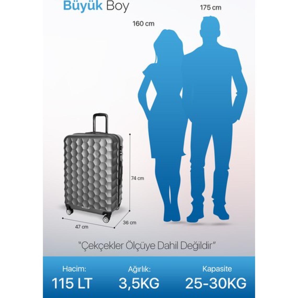 Polo&sky Petek Model Su Yeşili Renk Büyük Boy Valiz