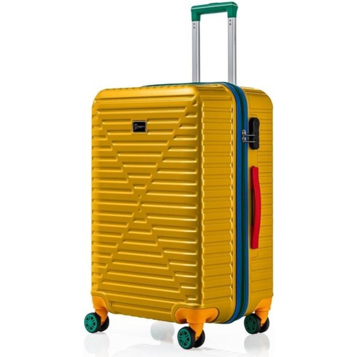 Orta Ve Kabin Boy 2'li Valiz Seti %100 Polikarbon Valiz 4x2 Teker Sarı 1088