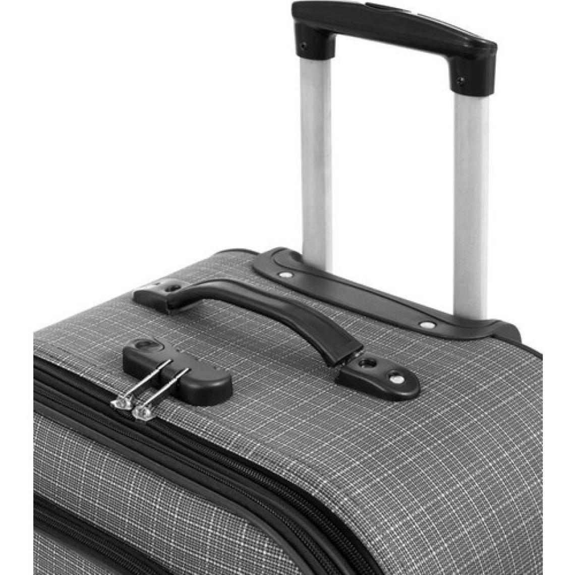 Büyük Boy 4 Teker Kumaş Valiz Gri 1081