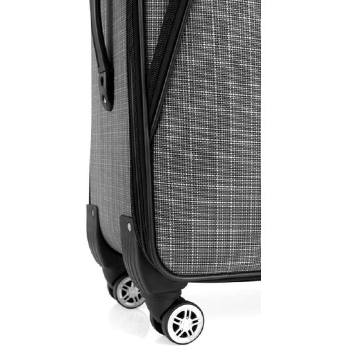 Büyük Boy 4 Teker Kumaş Valiz Gri 1081