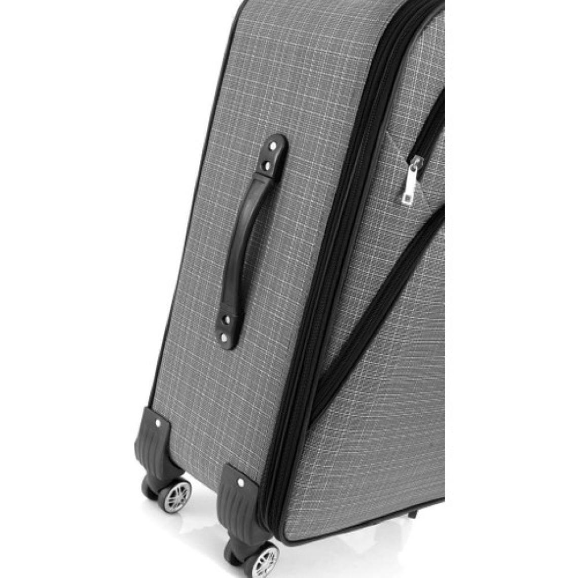 Büyük Boy 4 Teker Kumaş Valiz Gri 1081