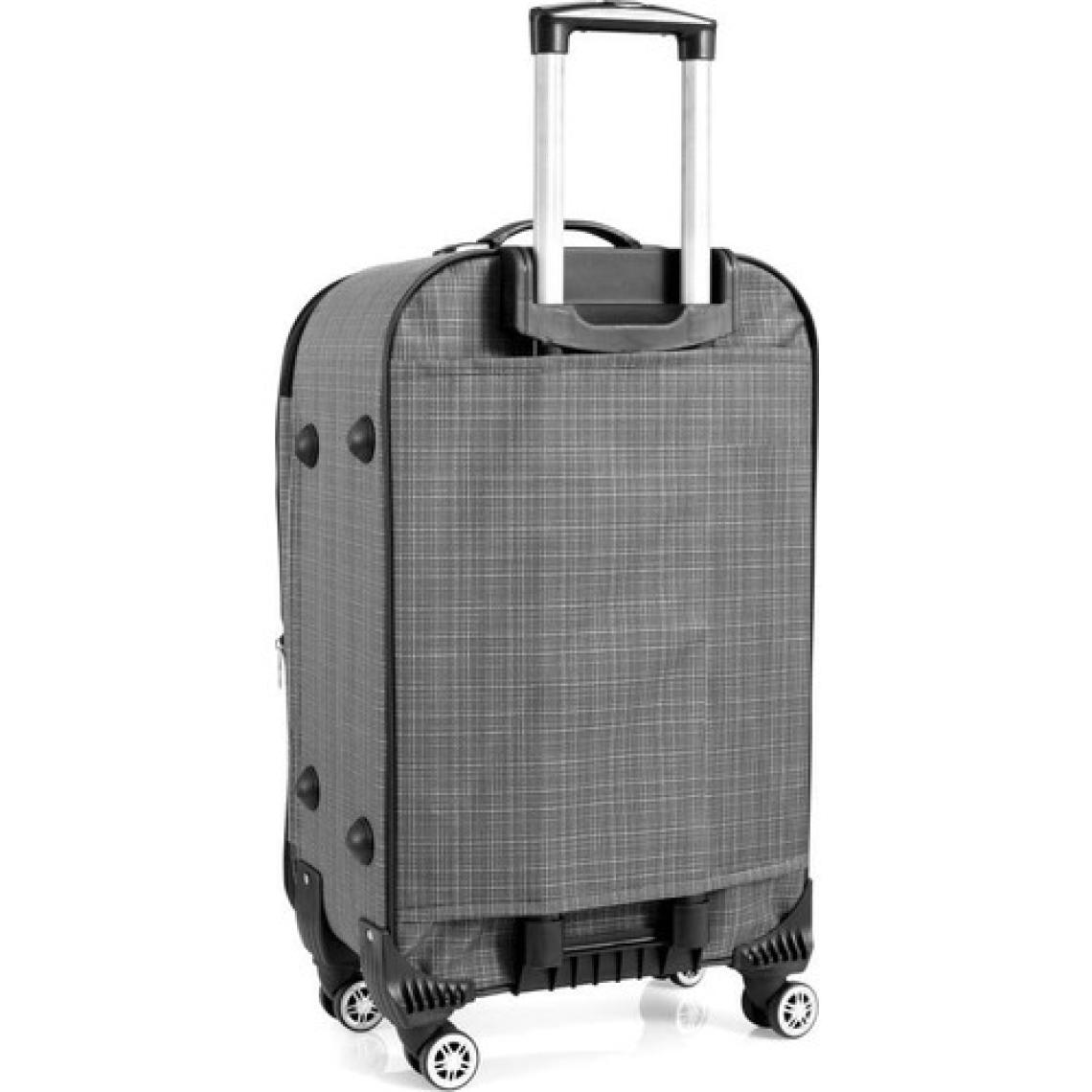 Büyük Boy 4 Teker Kumaş Valiz Gri 1081