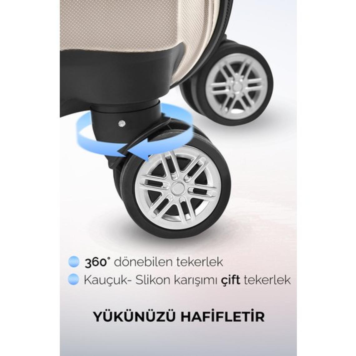 Polo&Sky Spring Model Gold Renk Orta Boy Valiz Bavul