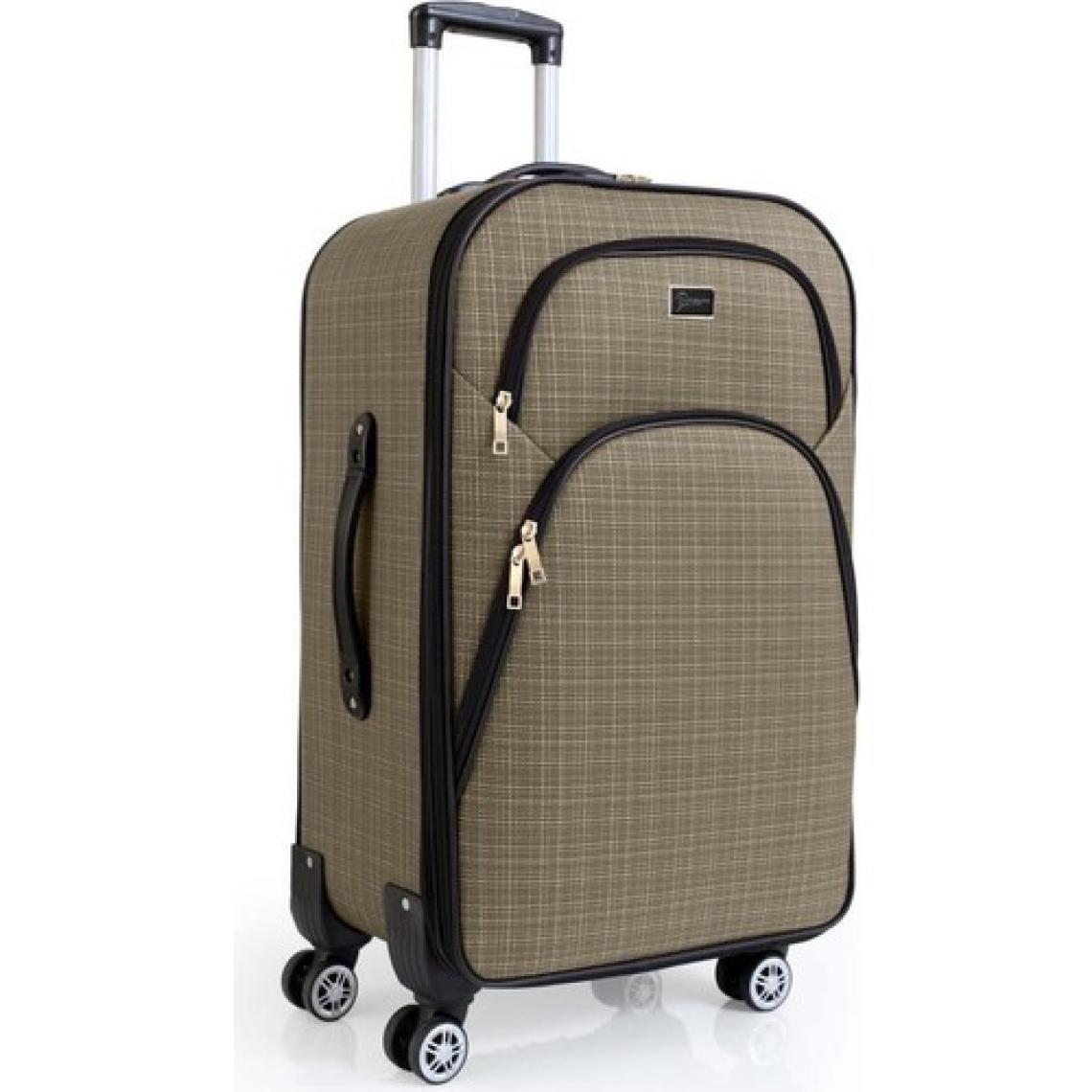 Büyük Boy 4 Teker Kumaş Valiz Bej 1081