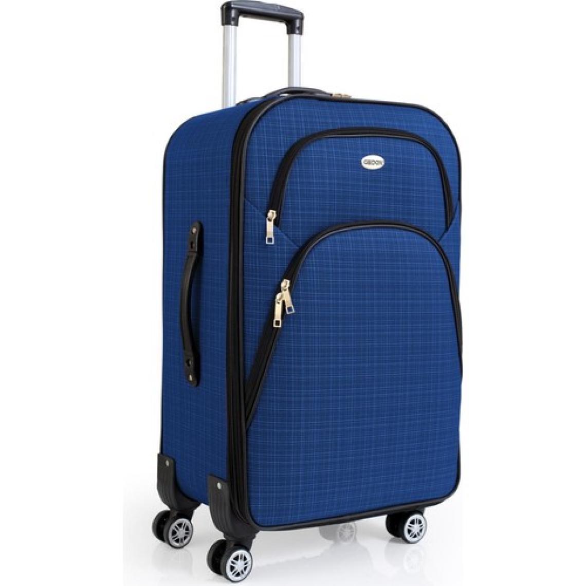 Büyük Boy 4 Teker Kumaş Valiz Saks Mavi 1081