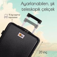 Biggdesign Moods Up Ön Bölmeli, Bardaklık ve USB Girişli Kabin Boy Valiz 20" Siyah