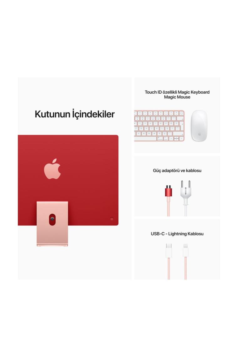 iMac Pembe MGPM3TU/A Apple M1 8 GB 256 GB SSD 8C GPU 24" 4.5K All in One PC