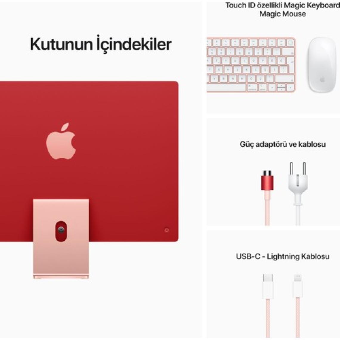 Apple iMac M1 Çip 8C GPU 8GB 512GB SSD macOS 24" 4.5K Retina All In One Bilgisayar MGPN3TU/A Pembe
