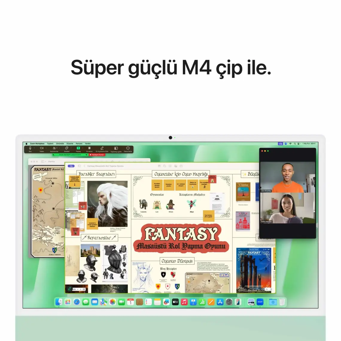 Apple iMac M4 Çip 16GB 256GB SSD macOS 24" All In One Bilgisayar MWUU3TU/A Gümüş