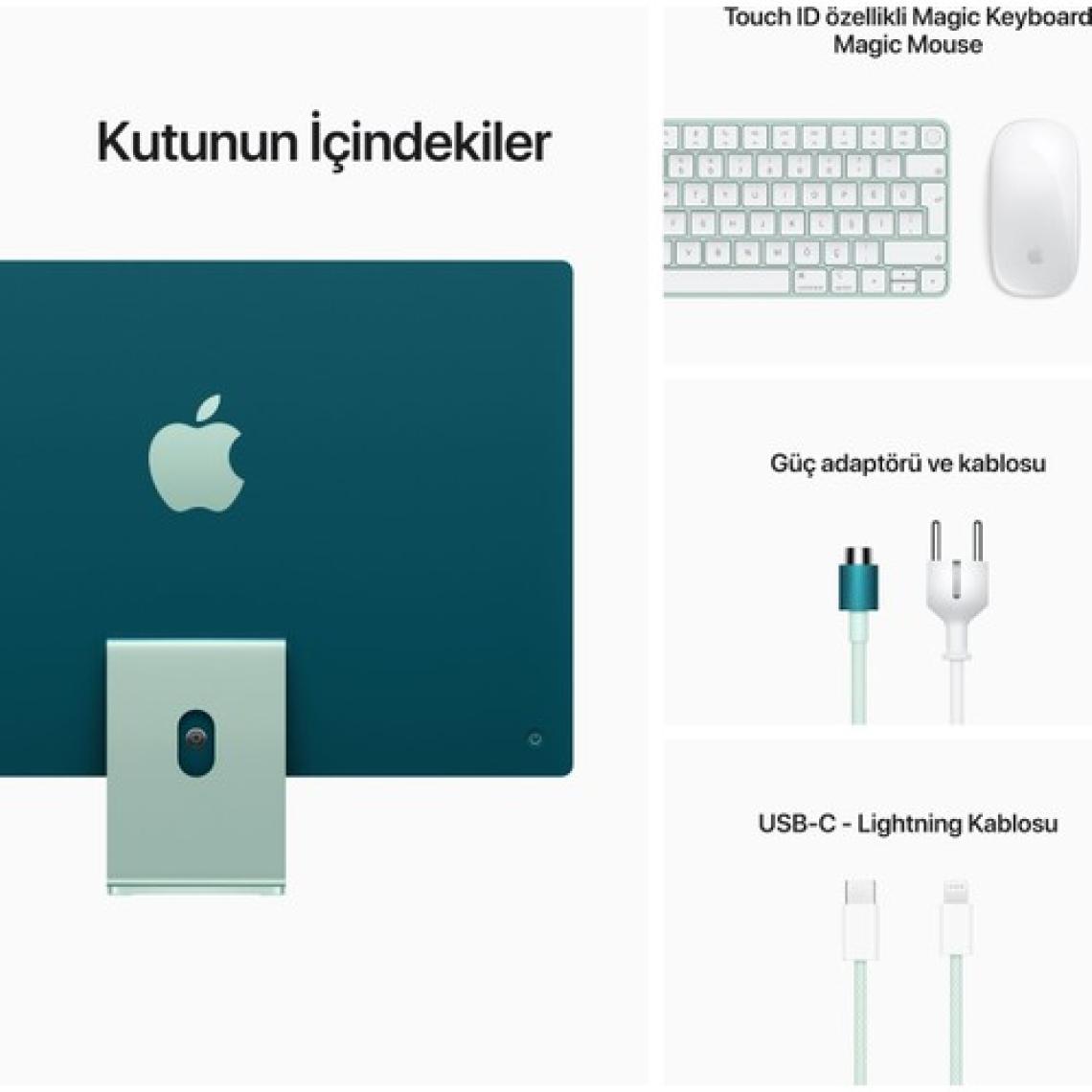 Apple iMac M1 Çip 8GB 512GB SSD macOS Retina 24" FHD All In One Bilgisayar MGPJ3TU/A Yeşil