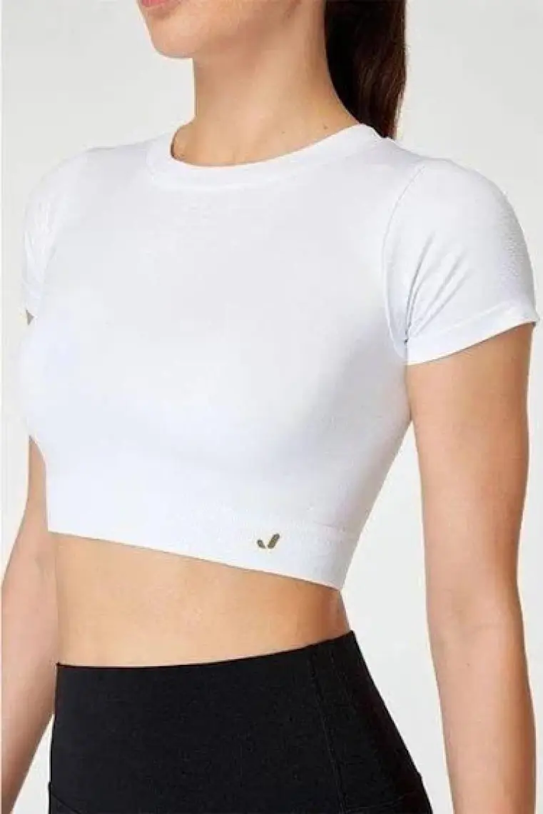 Jerf Captiva Yumuşak Dokulu & Esnek Crop Top Beyaz