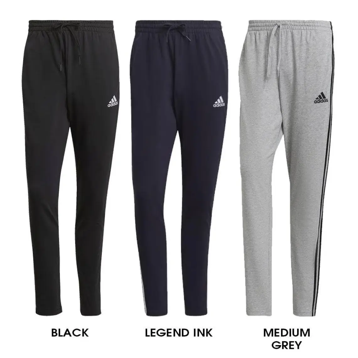 Adidas Sportswear GK8995 Essentials Single Jersey Tapered Open Hem 3-Stripes Pants