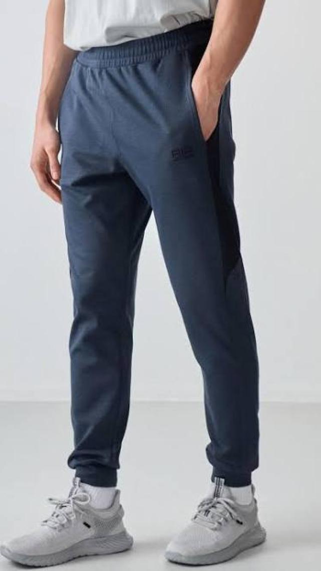 Air Jones İndigo Yüzeyi Dokulu Standart Fit Nakışlı Erkek Eşofman Alt - 82126