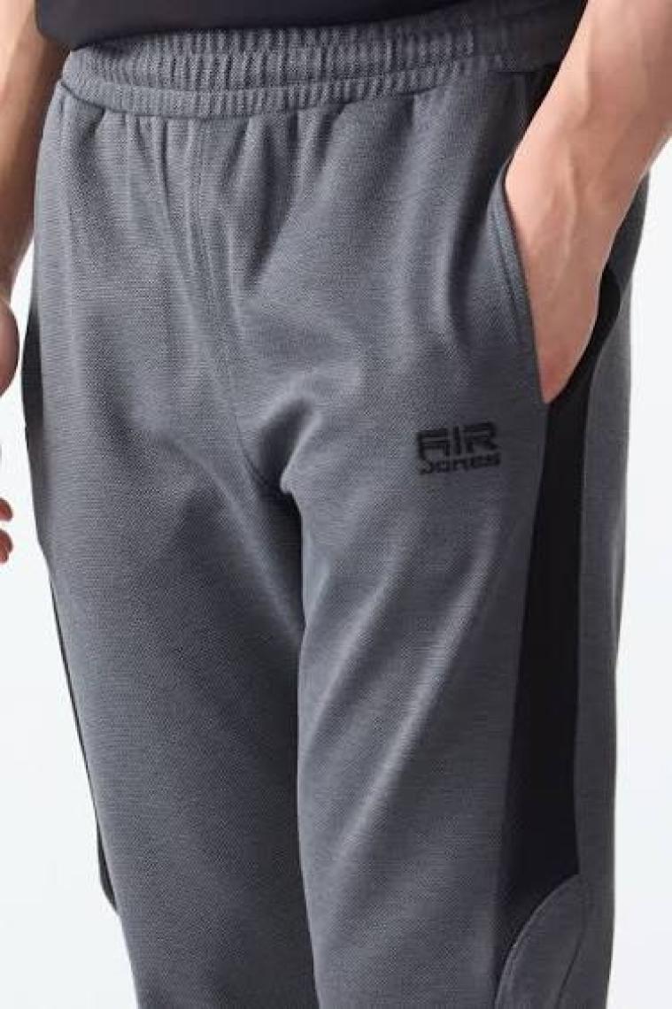 Air Jones İndigo Yüzeyi Dokulu Standart Fit Nakışlı Erkek Eşofman Alt - 82126