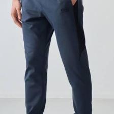 Air Jones İndigo Yüzeyi Dokulu Standart Fit Nakışlı Erkek Eşofman Alt - 82126