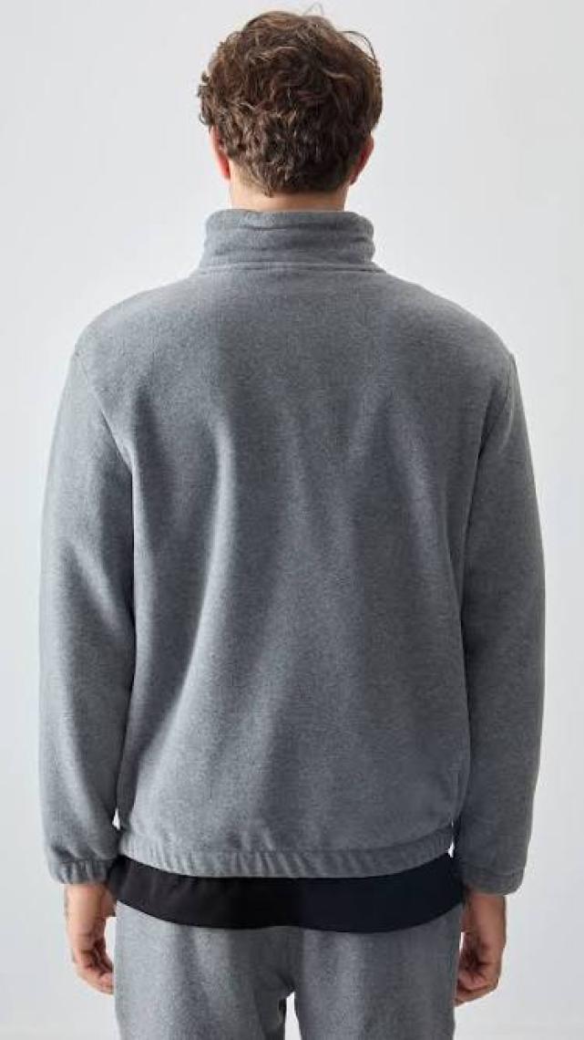 Tommy Life Petrol Yarım Fermuar Dik Yaka Lastik Paça Polar Erkek Eşofman Takımı - 85159
