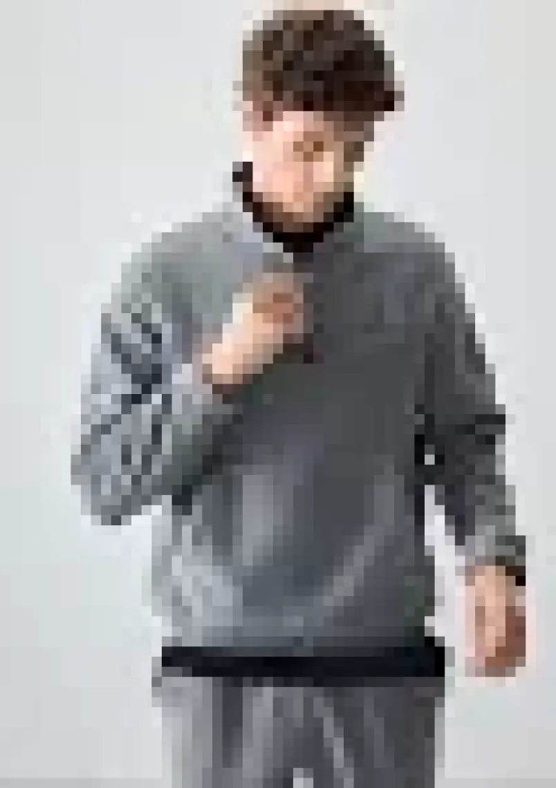 Tommy Life Tommy Life  Siyah Erkek Yarım Fermuar Dik Yaka Lastik Paça Polar Eşofman Takımı - 85159