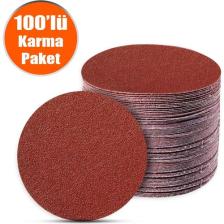 Badem10 100 Adet (KARMA PAKET-115 mm) Cırt Zımpara Kağıdı El Zımparaları Seti Avuç İçi Spiral Taşlama