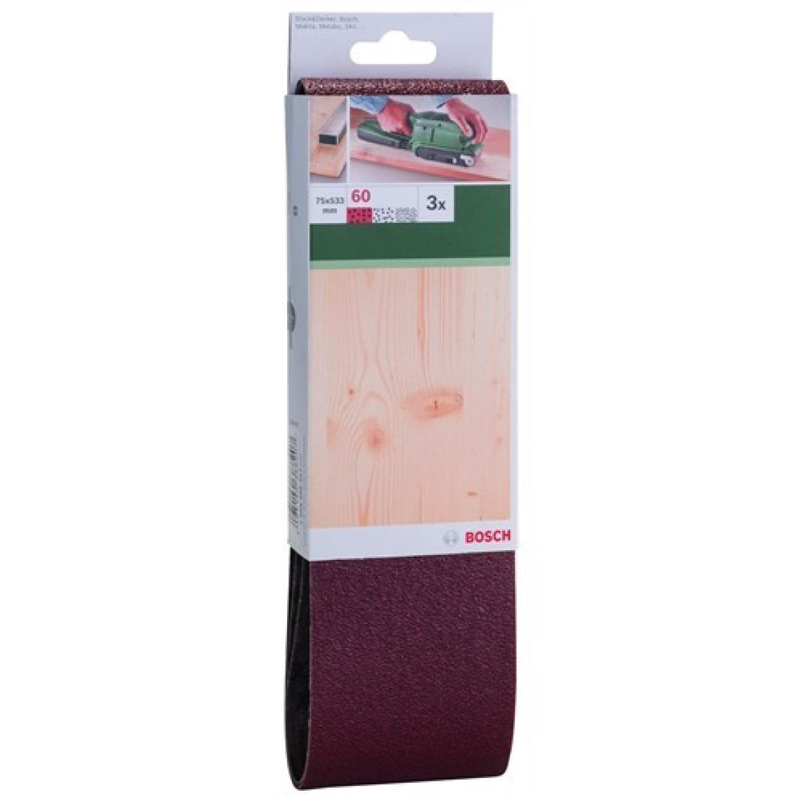 Bosch - Tank Zımpara Kağıdı 3'Lü, 75 X 533 Mm 60 Kum