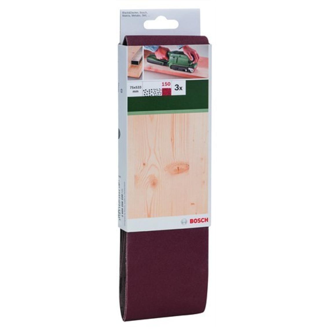 Bosch - Tank Zımpara Kağıdı 3'Lü, 75 X 533 Mm 150 Kum