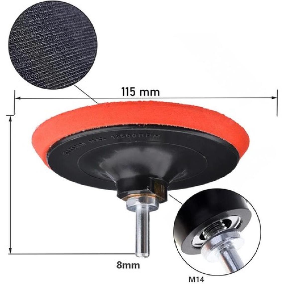 Telvesse Rodex Avuç Içi Taşlama Cırt Zımpara Tabanı + Pim Seti 115MM ( 6 Parça ) RZP115