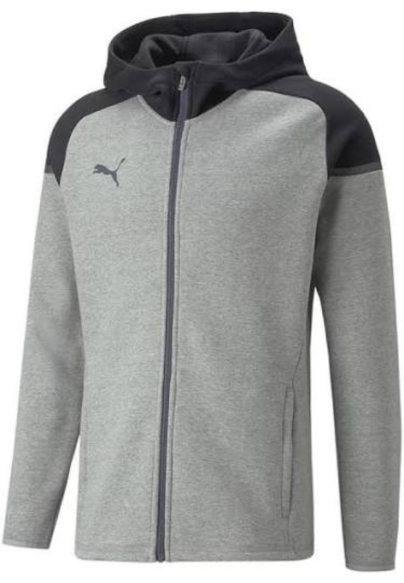 Puma Teamcup Casuals Hooded Jkt Erkek Futbol Ceketi 65798713 Gri