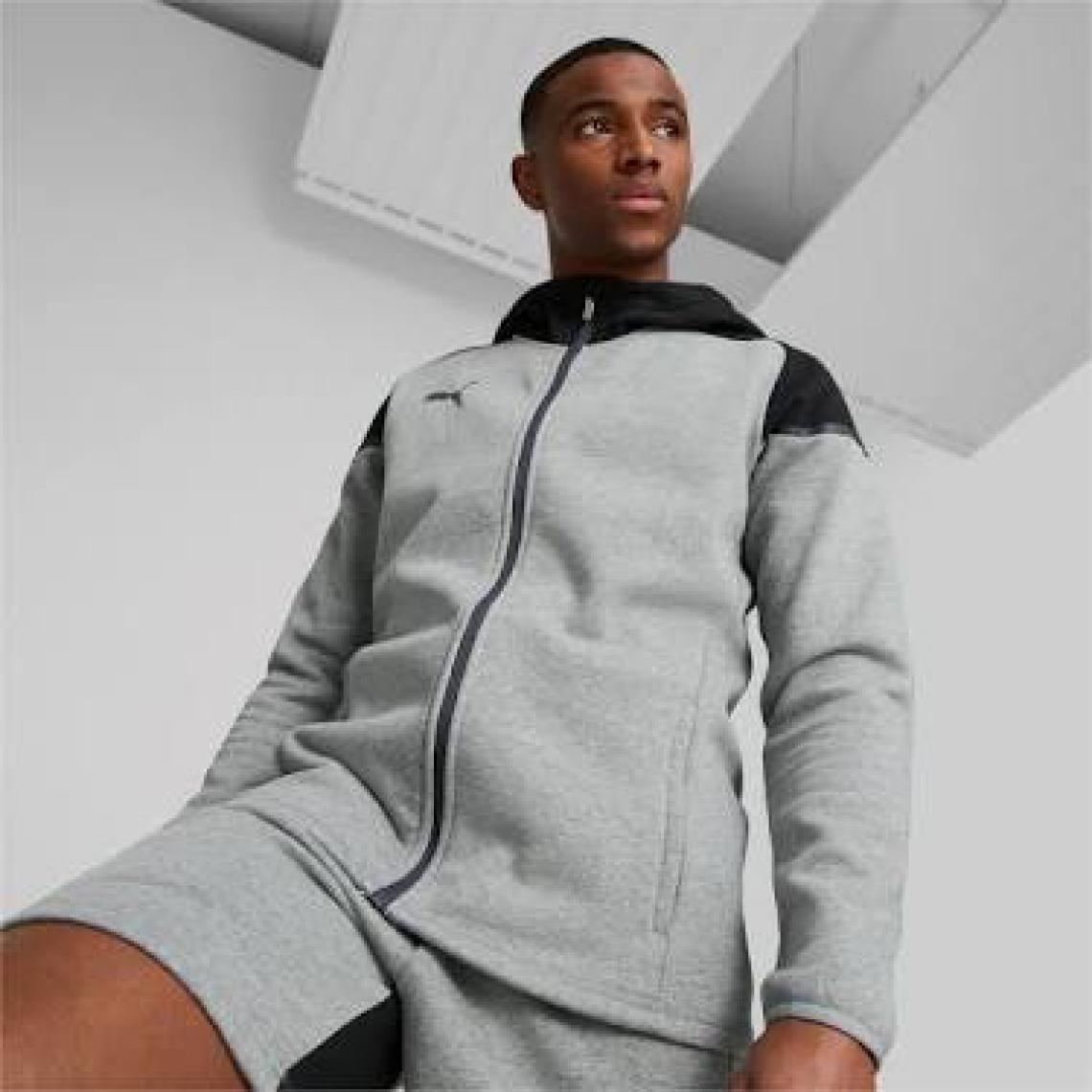 Puma Teamcup Casuals Hooded Jkt Erkek Futbol Ceketi 65798713 Gri
