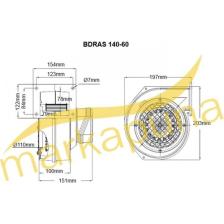 Bahçıvan BDRAS 140-60 2300 D/D 220/230 volt Monofaze Aluminyum Gövdeli Salyangoz Fan Öne Eğimli