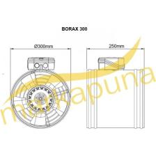 Bahçıvan 30 cm çapında BORAX 300-2K 2600 D/D 220/230 volt Monofaze Aksiyel Kanal Tipi Fan