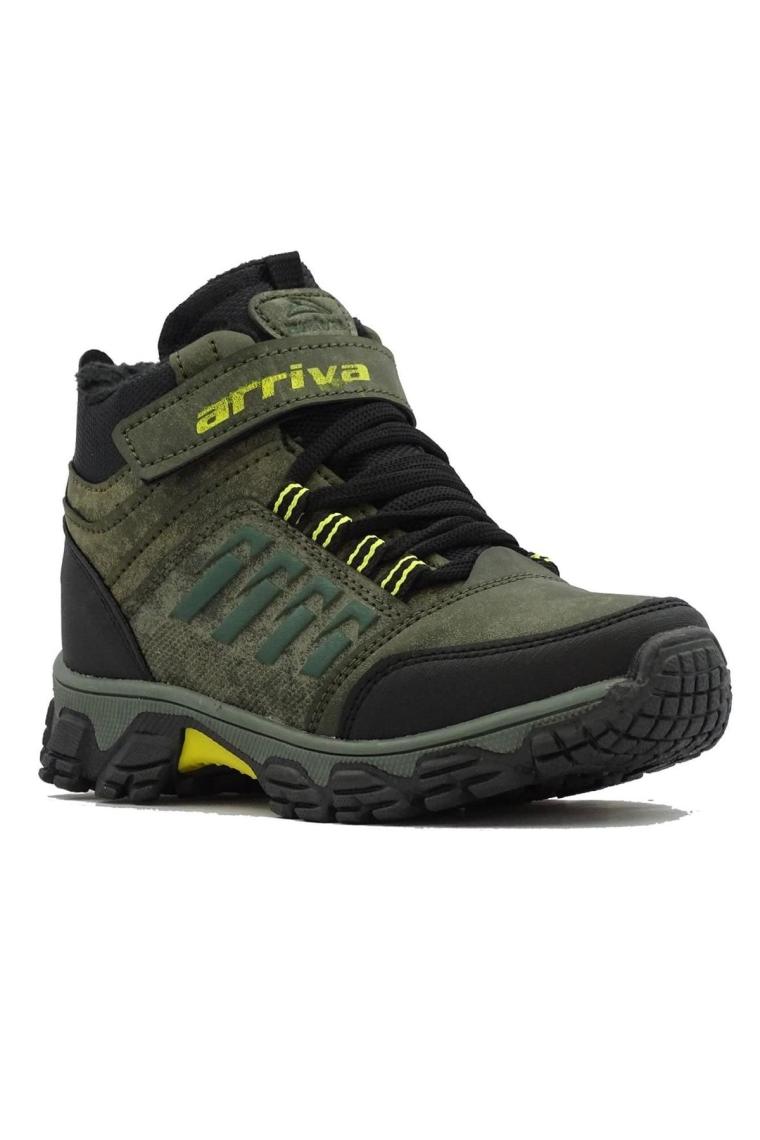 Erkek Çocuk Soğuga Dayanıklı Fermuarlı Kürklü Trekking Bot