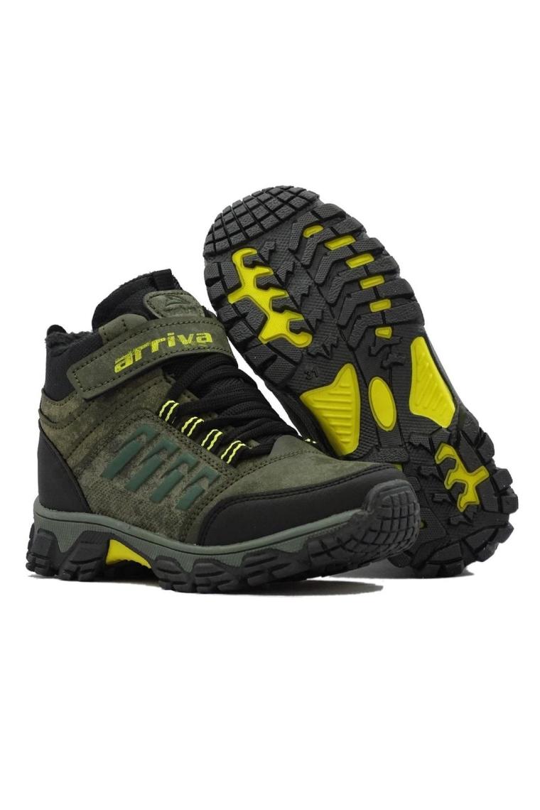 Erkek Çocuk Soğuga Dayanıklı Fermuarlı Kürklü Trekking Bot
