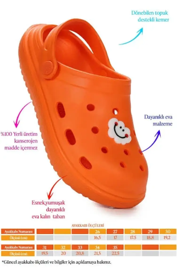 Kiko Kids Eva Plaj Havuz Okul Kreş Kız Çocuk Terlik Twg 755 Turuncu
