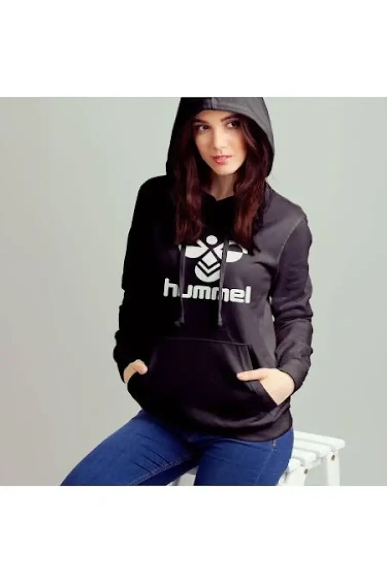 Hummel Billund Kadın Siyah Kapüşonlu Sweatshirt