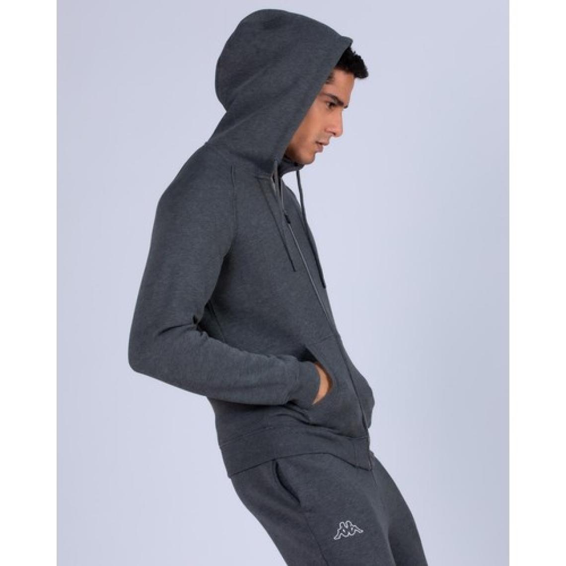 Kappa Logo Jackus Slim 2 Erkek Gri Fermuarlı Eşofman Üst