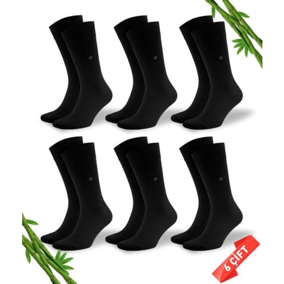 Dayco Premium Bambu Erkek Yazlık Çorap 6'lı Set Kutulu Siyah
