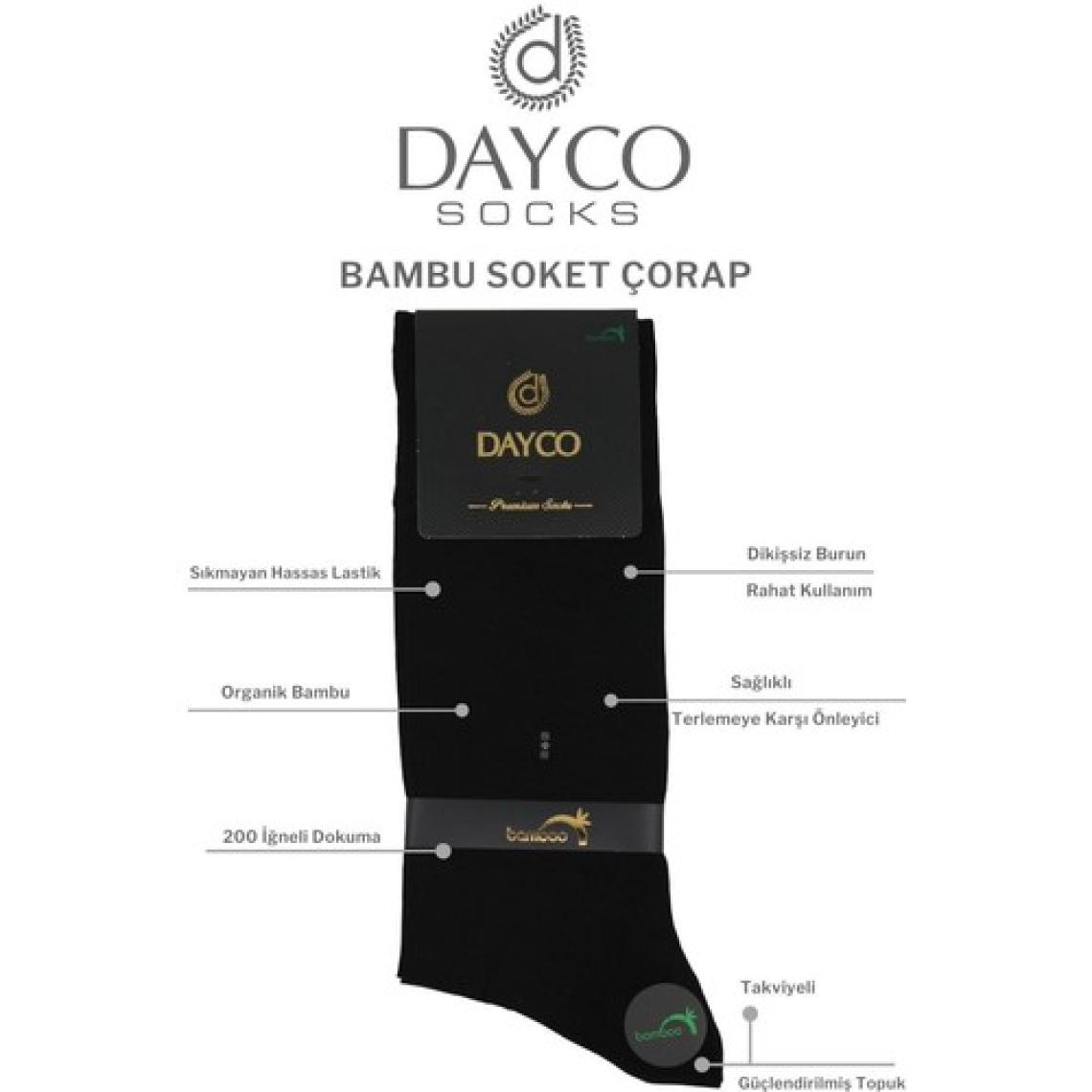 Dayco Premium Bambu Erkek Yazlık Çorap 6'lı Set Kutulu Siyah