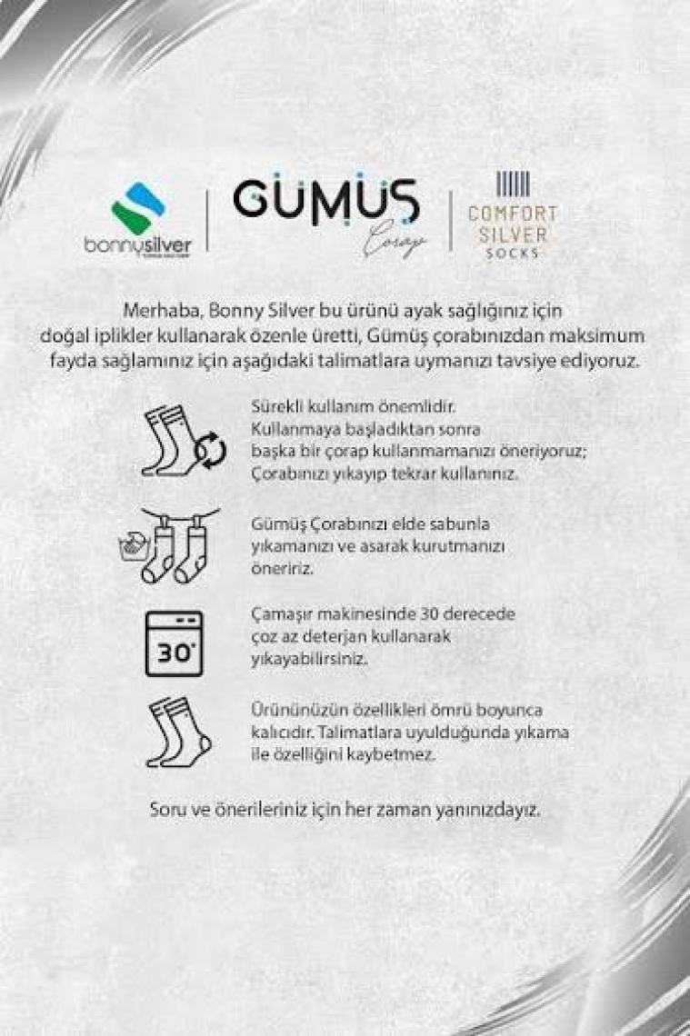 Bonny Silver  Dizaltı Erkek Siyah Gümüş Çorap