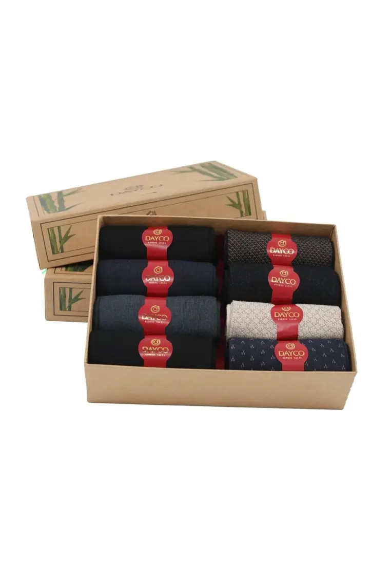 Dayco Premium Bambu Yazlık Soket Çorap Kraft Kutulu 8li Karışık Paket - 480-38-40