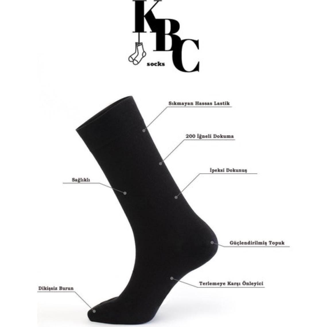 KBC Socks 6'lı Bambu Dikişsiz Erkek Klasik Çorap Seti / 2 Füme - 2 Lacivert - 2 Kahverengi
