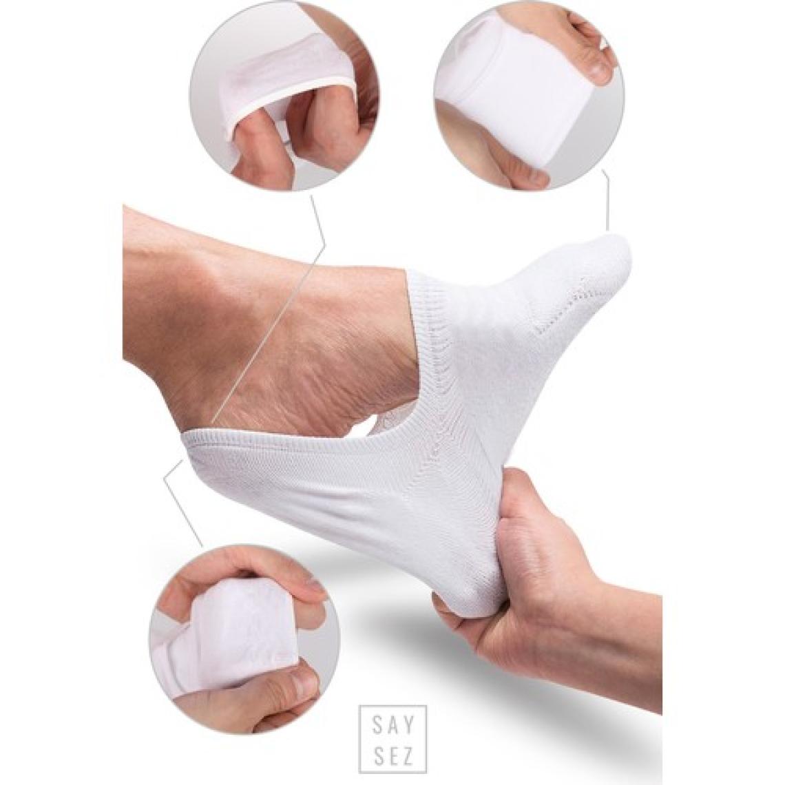 Saysez Bambu Erkek Babet Çorap Dikişsiz Görünmez Kaydırmaz Topuk Silikonlu Premium 6'lı Paket